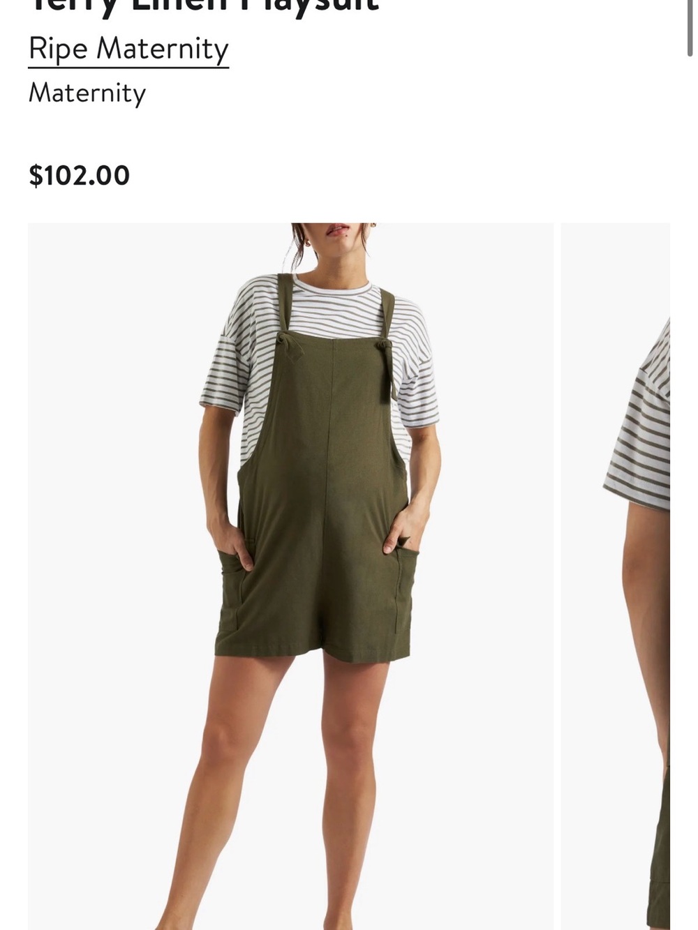 Ripe Maternity Romper (olive green)